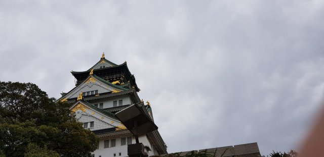 Osaka Castle with the sky