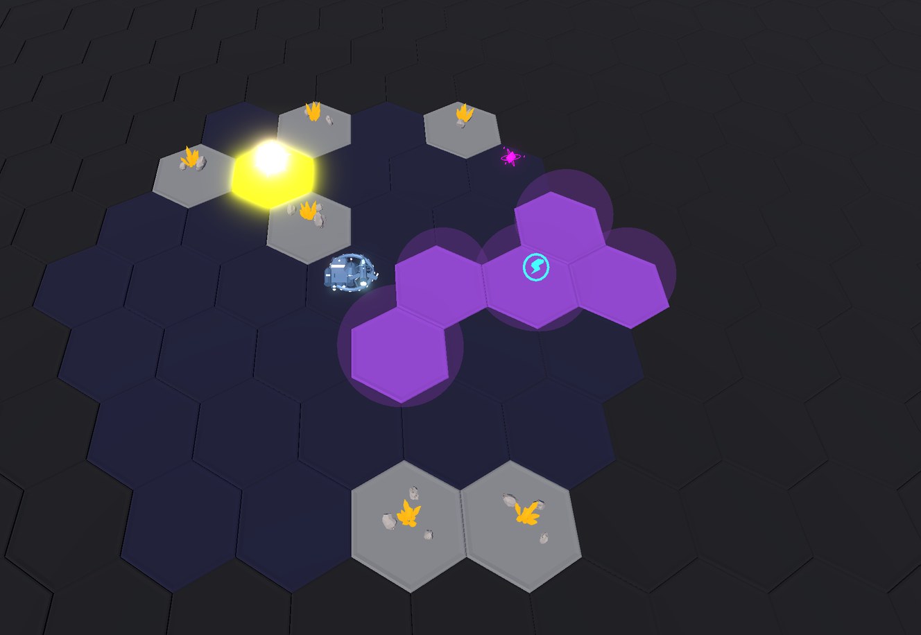 AdvGen: Orbital Empires in Godot 4.7: a 3D hex galaxy map with fog of war, mineral asteroid fields, a star and a space station